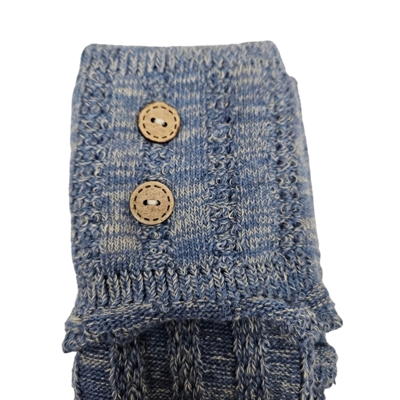 NWT Tipi Toe Marled Light Blue Cable Knit Knee High Boot‎ Socks Over Knee Socks - Picture 3 of 11